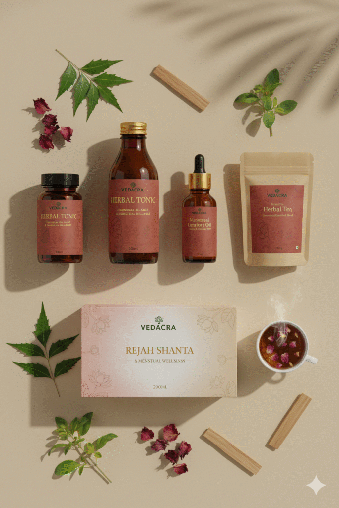 Vedacara Rajah Shanta Sangraha – Ayurvedic Menstrual Pain Relief Kit